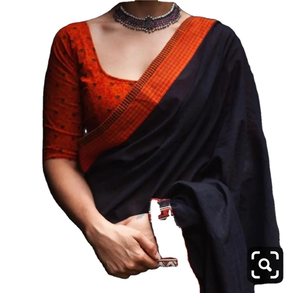 Indische Herstellung Neueste Trendy Modische Party Tragen Sie Seide und Baumwoll stoff Fancy Saree mit modischer Bluse für Mädchen