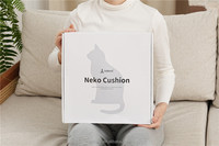 Coussins en forme de chat de dessin animé, prêts à être expédiés, vente directe d'usine, cadeau populaire, doux et confortable, 100% polyester, fourrure courte, avec emballage
