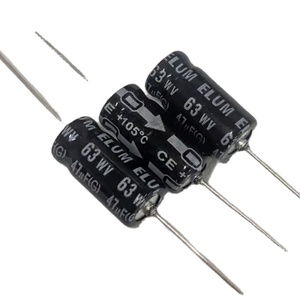 Condensateur électrolytique à filtre polarisé axial horizontal <span class=keywords><strong>ELUM</strong></span> 50v/63v 63 V47uf 8X16mm - Product Image 1