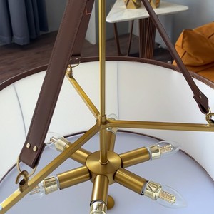 โคมไฟระย้าทองเหลือง6หัวสไตล์วินเทจสำหรับห้องนอนโรงแรมทำจากทองแดงสไตล์อเมริกันปรับแต่งได้ - Product Image 4