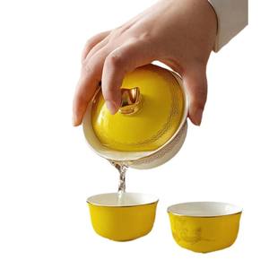 Juego de té Kung Fu de porcelana fina, con caja de regalo para viaje, apto para el hogar u oficina, taza de té de cerámica estilo Guofeng - Product Image 5
