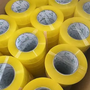Samho 48mm Strong Sticky Adhesive Tape Shipping Packaging Moving Sealing Thicker Yellow Finish Tape Black Background BOPP Tape