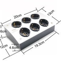 Distributeur d'alimentation CA Euro Shuko UE YIVO XSSH Audio 125V-250V 50/60Hz 16A Entrée IEC en alliage d'aluminium plaqué or 6 prises