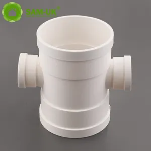 Supply design wholesale customizable water drainage criterion plastic white pvc pipe fittings dwv reducing cross