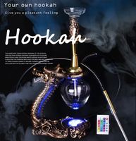 Nouvelle conception complète en résine, chicha égyptienne à LED, ensemble de narguilé de luxe Dragon Shisha