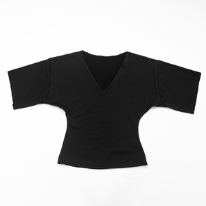 Viviblook Y26TP058 Women Summer T-<b>Shirt</b> New Solid Color V-Neck Trumpet Short Sleeved Slim Fit T-<b>Shirt</b> Top for Ladies - Product Image 2