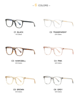 Monture de lunettes optiques Partagas Square TR90 avec branches à fixation par broche CP, anti-lumière bleue, pour femmes et hommes