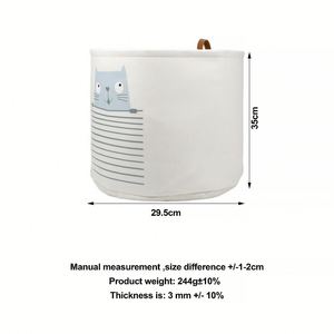 Vente chaude Forme ronde Logo personnalisé Grand panier de rangement de jouets en feutre - Product Image 4