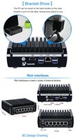 Dispositivo de Firewall Sin Ventilador de 6 LAN con Tel I3-8130U, Consola COM, Precio de Fábrica ODM OEM, Router VPN, Gateway de Seguridad de Red PfSense