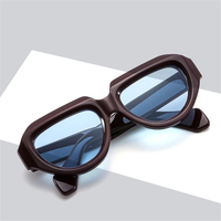 Lunettes de soleil stéréoscopiques pour femmes, monture épaisse ovale, protection UV400