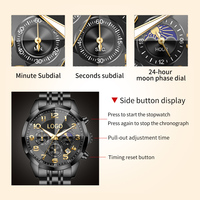 Montre à quartz pour homme OEM3676 Mark Fairwhale, 43 mm, cadran de casino, aiguilles lumineuses, boîtier en alliage, bracelet en acier inoxydable tendance