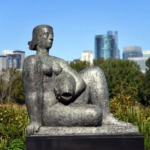 Sculpture de femme <span class=keywords><strong>nue</strong></span> assise en bronze, décoration de jardin moderne en plein air - Product Image 2