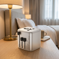 Adaptateur de Voyage Universel Ultra-Compact 2026 : Charge Rapide 4 Ports (Double USB-C + Double USB), Léger et Portable