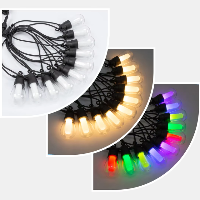 Edison S14 Shatterproof Solar String Lights Festoon Solar Waterproof Hanging Vintage Edison Bulbs Outdoor String Light