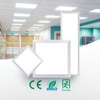 Détecteur de mouvement radar humain encastré carré en aluminium 40W 60x60cm, panneau lumineux LED intelligent à détection pour couloir d'hôpital et escalier