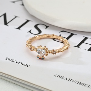Wholesale Copper <b>Rings</b> Designer Wedding <b>Ring</b> Genuine <b>Gold</b> Plated Trendy Style <b>Gold</b>-Plated Zircon for Women's Gift - Product Image 1
