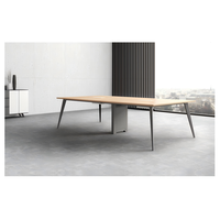 Table de conférence moderne simple avec cadre métallique MFC de petite taille