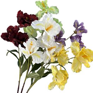 人造花三头爱丽丝鸢尾植物长柄丝绸鸢尾婚礼布置家居酒店软装饰 - Product Image 2