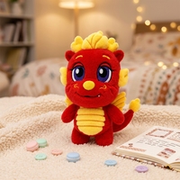 Peluche personnalisée Dragon Rouge, Figurine en Peluche Douce Ventre Jaune OEM ODM pour Cadeau Enfant