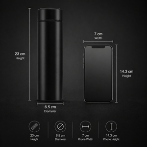 500ml Stainless Steel Insulated Vacuum <b>Flask</b> LED Digital Temperature Display Reminder Smart Eco-Friendly Office Cup Water <b>Bottle</b> - Product Image 3