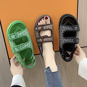 Sandalias de Talla Grande con Cierre de Velcro y Correa en el Tobillo, Sandalias de Diseñador para Mujer, Venta Directa de Fábrica - Product Image 1