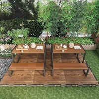 Ensemble de table et de chaises de salle à manger d'extérieur modernes et confortables de haute qualité avec fer forgé pour usage hôtelier