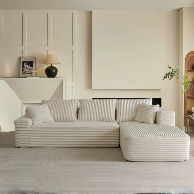 Modular Adjustable Foam Sofa Set, Integrated Corduroy Microfiber Sponge, Vacuum Compressed Square Fabric Sof