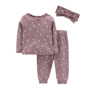 Ensemble de 3 vêtements pour nouveau-nés, bandeau + ensembles de vêtements pour bébés filles à manches longues - Product Image 2