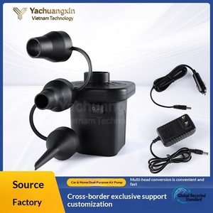 Portable Electric Air Pump Black Plastic With Hose And Plug For Outdoor Camping All Seasons Use - Product Image 2