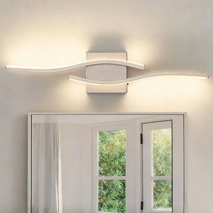 Lámpara de pared LED minimalista de aleación de aluminio con control táctil, montaje en superficie para sala de estar y dormitorio. - Product Image 1