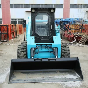 China brand new agricultural construction machines 4wd compact mini skid steer loader with track for sale
