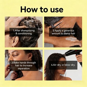 Crème pour boucles à l'huile de ricin de qualité supérieure OEM/ODM : définit les boucles, procure une hydratation longue durée, contrôle les frisottis et booste la brillance. - Product Image 4