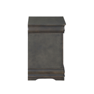 Solid Pine Nightstand With 2 <b>Drawers</b> Dark Gray <b>Storage</b> <b>Drawer</b> Unit Bedroom Furniture - Product Image 6