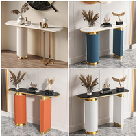 Meuble d'entrée haut de gamme pour salon, table d'appoint murale moderne et simple en plaque de roche, style luxe léger