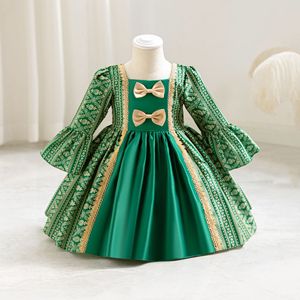 Abito da <span class=keywords><strong>Cerimonia</strong></span> per Bambina Stile Principessa con Fiocco e Gonna in Tulle, Maniche Lunghe, per Primo Compleanno, Disponibile - Product Image 4