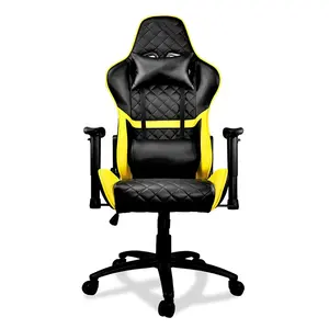Ucuz ofis bilgisayar Pc yüksek geri deri yastık sandalye yeşil ergonomik döner yarış oyun sandalyesi