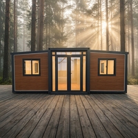 Bâtiment de bureau modulaire extensible à double aile, conteneur carré, moderne, pliable, respirant, installation facile, robuste