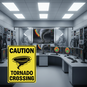 ป้ายเตือนพายุทอร์นาโด ป้ายเตือนสภาพอากาศกลางแจ้งที่ทนทานสำหรับริมถนน สถานที่ก่อสร้าง และพื้นที่สาธารณะ - Product Image 5