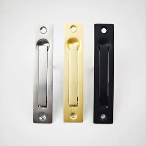WEKIS Tirador de borde de latón duradero de diseño moderno para puertas escamoteables, manija pequeña oculta integrada para puertas de armario, giratorio, color personalizado - Product Image 1