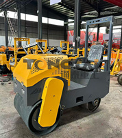 Compacteur de sol et d'asphalte à double tambour hydraulique, mini-rouleau vibratoire autoporté robuste TT-850