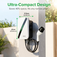 Nouveau chargeur de voiture électrique domestique certifié CE TUV UKCA, résistant aux intempéries IP65, 7 kW monophasé, protection RCD de type 2, câble TPU, voyant lumineux LED