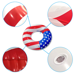 Flotador <span class=keywords><strong>de</strong></span> agua inflable redondo personalizado con bandera americana para <span class=keywords><strong>piscina</strong></span> o <span class=keywords><strong>tubo</strong></span> <span class=keywords><strong>de</strong></span> lago para niños y adultos - Product Image 5