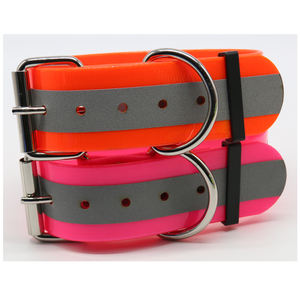 DC003 대형 TPU 코팅 나일론 개 목걸이 솔리드 반사 사냥 애완 동물 핏불 훈련 이탈 플라스틱 제작 - Product Image 5