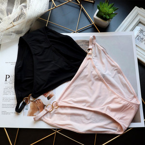 Wholesale Ribbon Iron Ring Sexy Silk <strong>slip</strong> Women's Low Waist Underwear Women's Ice Panties - Product Image 2