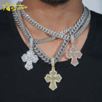 <strong>Best</strong> <strong>Selling</strong> <strong>Moissanite</strong> Hip Hop Jewelry Iced Out 925 Sterling Silver Baguette <strong>Moissanite</strong> Diamond <strong>Cross</strong> Pendant