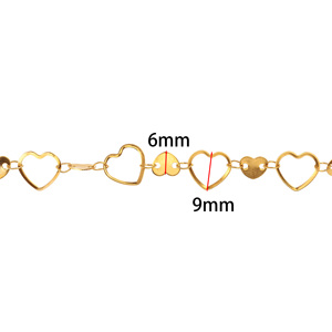 Adorno de ropa y <span class=keywords><strong>accesorios</strong></span> de cadena <span class=keywords><strong>para</strong></span> hacer joyas Accesorio de cadena de eslabones de corazón de acero inoxidable - Product Image 3