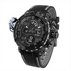 Reloj Deportivo SMAEL, Nuevo Modelo para Hombre, Cuarzo, Resistente al Agua, Pantalla LED Digital, Cronómetro, Alarma, 50 Bar, Correa de Plástico, Modelo 8136 - Product Image 1