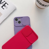 Coque de téléphone pour iPhone 16 15 14 13 12 11 Pro XS Max XR 7 8 Plus avec protection de l'appareil photo coulissante, en silicone souple, pour couples