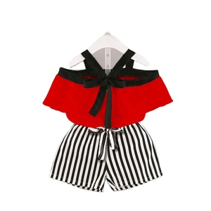 Vêtements pour bébé fille en vente flash, haut sans manches + pantalon à rayures imprimées, jupes, ensembles de vêtements pour filles de 2 pièces, boutique pour enfants - Product Image 3