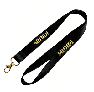 Lanière en polyester personnalisée avec logo en feuille d'or et crochet métallique doré, lanière en polyester pour <span class=keywords><strong>carte</strong></span> PVC - Product Image 3